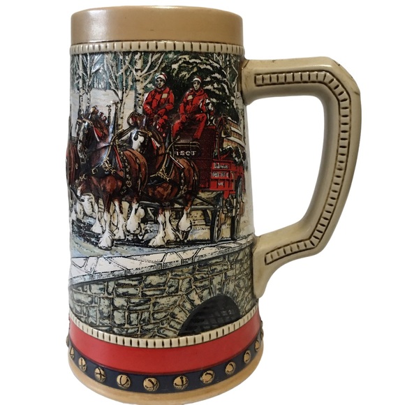 Budweiser Dining Vtg Clydesdale Beer Stein Handcrafted For Anheuser
